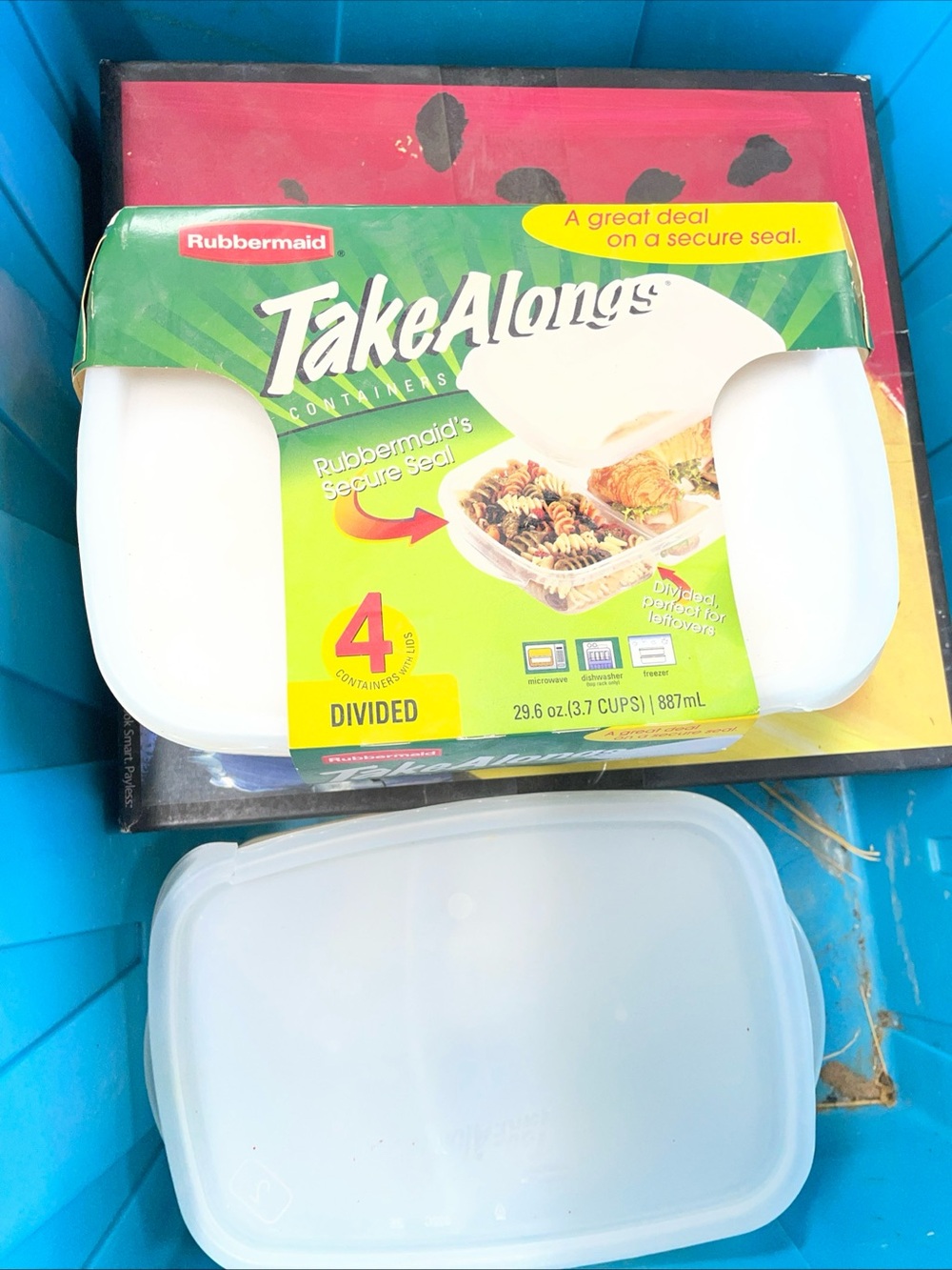 Vtg 2003 Rubbermaid Take Alongs Divided Food Storage Containers (set Of 4 Unopen